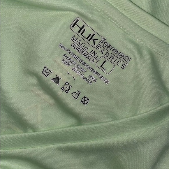 Huk Women's Long Sleeve Tee - Light Green with Orange Logo - Picture 3 of 3